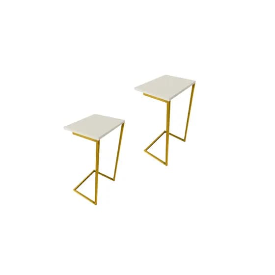 Kit 2 Mesa de Cabeceira Apoio Estilo Industrial Pés de Ferro Multiuso Lateral