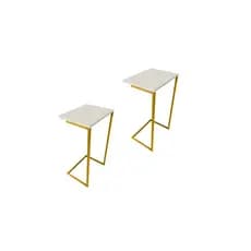 Kit 2 Mesa de Cabeceira Apoio Estilo Industrial Pés de Ferro Multiuso Lateral