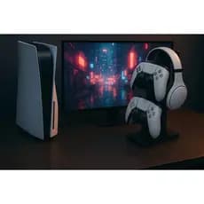 Suporte para Controle Gamer PS5 PS4 Xbox + Headset | Organizador Gamer de Mesa ou Parede MDF Premium