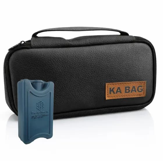 Bolsa Case Térmica para Medicamentos Couro Sintético Impermeável Gelo Artificial
