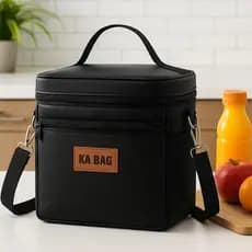 Bolsa Marmiteiro Merenda Térmica Impermeável Fitness Luxo Couro Sintético