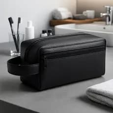 Nécessaire Masculina Impermeável Couro Sintético Viagem Trabalho