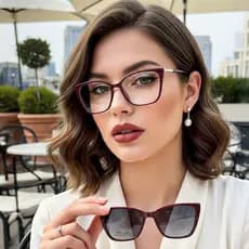Armação para Grau Feminina Gatinho Ilook 2 em 1 Sofisticado no detalhe Várias Cores Clip Polarizado