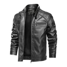 Jaqueta De Couro Masculino Slim Resistente
