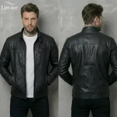 Jaqueta De Couro Masculina Slim Resistente