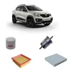 Kit Filtros Para Revisão Completa Renault Kwid 1.0  Óleo + Ar Motor + Combustível + Filtro Ar Cabine