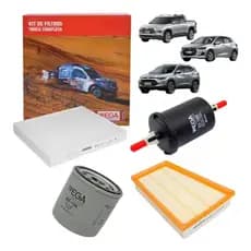 Kit Revisão 4 Filtros Onix Onix Plus Tracker 2019-2025 1.0/1.2 12V Óleo + Ar + Combustível + Cabine