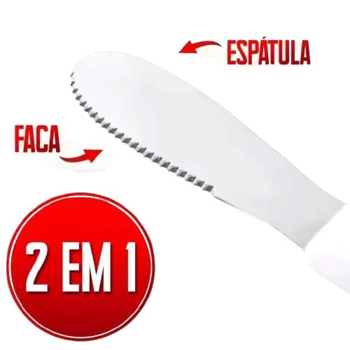 Espátula de Inox De Pão Com Serra 2 em 1 - Corta E Passa Manteiga