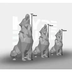 Estátua Lobo Low Poly Decorativa – Impressão 3D Moderna e Minimalista
