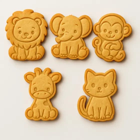 Kit 5 Cortadores de Biscoito Infantil Animais Fofinhos 6cm Cortador Bolacha Massinha Pasta Americana
