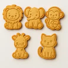 Kit 5 Cortadores de Biscoito Infantil Animais Fofinhos 6cm Cortador Bolacha Massinha Pasta Americana