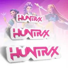 Letreiro Guerreiras do Kpop / HUNTRIX Decorativo – Logo Duas Cores,Setup, Estúdio e Colecionado