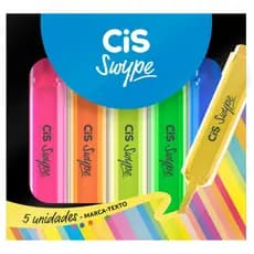 Caneta Marca Texto Cis Swype 5 Cores - Sertic