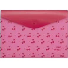 Pasta Envelope A4 Cereja com Botão - Polibras