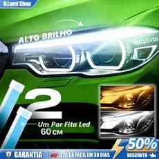 Par Fita DRL 60cm Led 12v farol Efeito Start Preenchimento + Seta Sequencial Barra Flexível