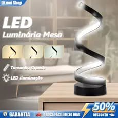 Luminaria Abajur LED Espiral Com 3 Ajustes Na De Luz - Cores para quarto sala escritório 110v-220v