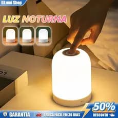 Luminária Led Recarregável Moderna 3 modo de luz  para Quarto Sala Escritório