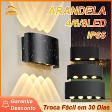 Luminária De Parede Exteriores À Prova D'Água Arandela LED Luz Quente Para Deck/Jardim/Corredor/Quarto Bivolt