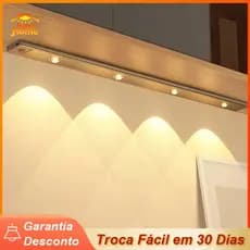 60cm Luminária Barra LED Recarregável Sensor de Movimento 3 Cores Luz para Armário e Guarda-Roupa