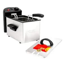 Fritadeira Elétrica Óleo Inox Milano Com Tampa e Controle De Temperatura Capacidade de 3 Litros 110V