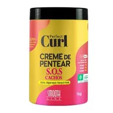 Creme para Pentear SOS Cachos Smooth Line 1kg – Definição Intensa, Hidratação, Antifrizz e Controle de Volume
