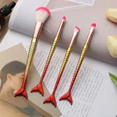 Kit 4 pincel de Sereia de Maquiagem para Sombra Blush Contorno Pó pronto a entregar