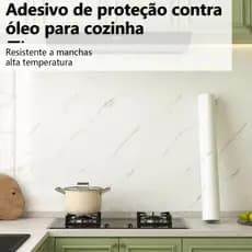 Adesivo anti-óleo (2/3/5 rolos). À prova d'água, ignífugo e térmico. Para paredes, cooktops e armários.