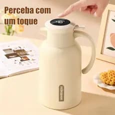 Garrafa Térmica 1L com Visor Digital | Mantém 24h Quente/Frio | Interior de Vidro sem Cheiro