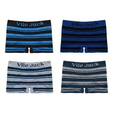 Kit com 4 Cuecas Boxer Vile Jack Microfibra Premium Tecnológica