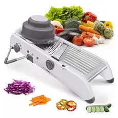 Fatiador Cortador de Legumes Mandoline Inox Profissional Regulável - Descascador e Ralador de Frutas