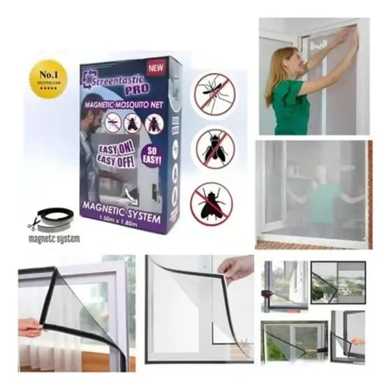 Cortina Tela Mosquiteiro Com Fechamento Magnético Para Janela - Proteção Contra Insetos e Dengue