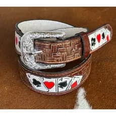 Cinto Country – Modelo Truco ♠️♥️ 100% Couro legítimo. Garanta o seu! 🤠