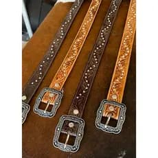 Cinto Country Feminino com Strass e Relevo – Lindíssimo! ✨ 100% couro legítimo
