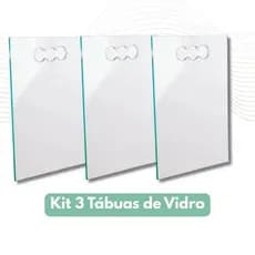 KIT 3 TÁBUAS DE VIDRO PARA CHURRASCO 40X25 8MM INCOLOR