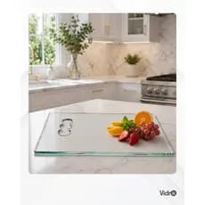 TÁBUA DE VIDRO PARA CHURRASCO 40X25 8MM INCOLOR