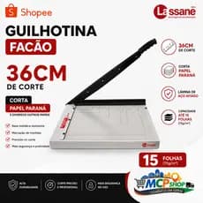 Guilhotina 36cm Papel A4 Lassane Ofício Manual Profissional Corta 15 Folhas Alta Precisão
