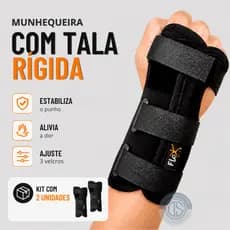 PAR Munhequeira com Tala bilateral ajustável em neoprene | Imobilizador de punho e mão