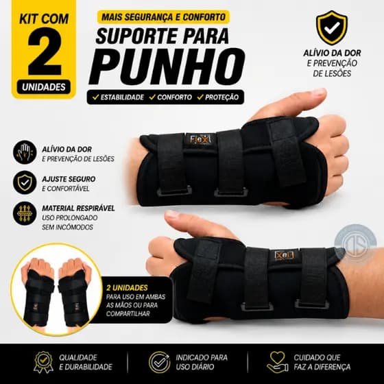 KIT 2 Tala para punho Tensor munhequeira tunel de carpo Imobilizador de pulso