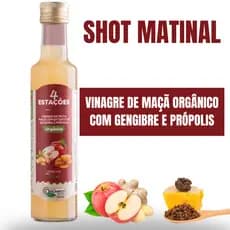 Vinagre de Maça Orgânico com Extrato de Gengibre e Própolis 4 Estações 250ml