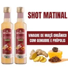 2 X Vinagre de Maça Orgânico com Extrato de Gengibre e Própolis 4 Estações 250ml