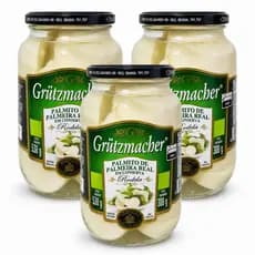 3 X Conserva Palmito Palmeira Real em Rodela Grutzmacher