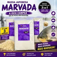 Isca Massa Japonesa kit3 Marvada Branca tamba pacu