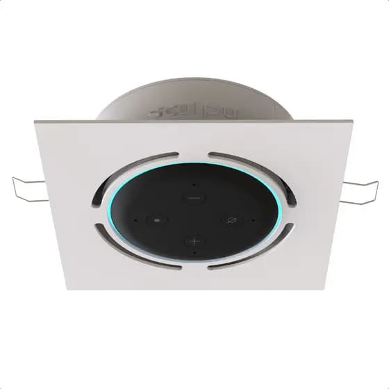Suporte Quadrado De Embutir Teto Para Alexa Echo Dot 3