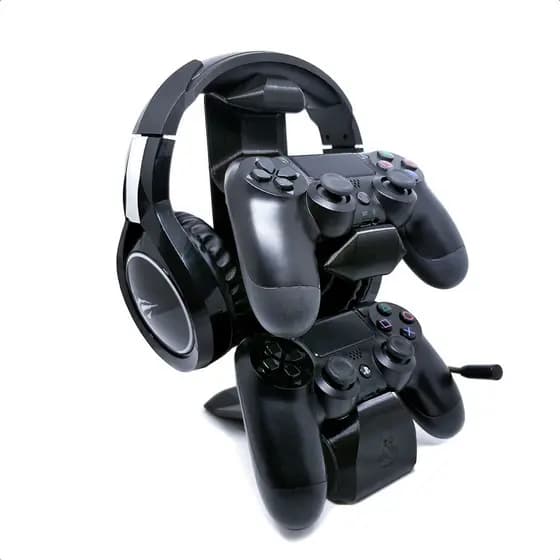 Suporte 2 Controles Headset Headphone Mesa Ps4 Playstation 4