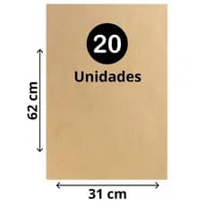 Chapa Mdf Cru 2,5mm Placa 31x62 cm - 20 unidades