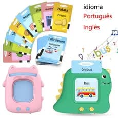 Pronúncia Portátil Máquina De Cartões De Aprendizagem Oral Kids Educational Toys（Português e Inglês）
