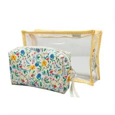 Kit 2 Necessaire Maquiagem Transparente Cerejinha Feminina Necessaire Organizadora