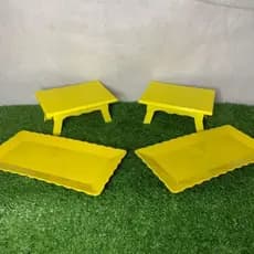 KIT 4pç: PARA MESA FESTA DECORAÇÃO: 2 Mesinhas Porta doces + 2 Bandejas Retangulares 30X16