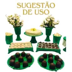 Boleira Plástica para Festa 21cm 24cm 32cm Decoração Mesa Suporte pudim salgado Bolo Doce