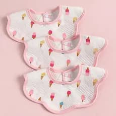 Kit 3 Babador Bebê Superabsorvente Algodão Penteado e TPU Respirável